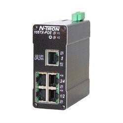 Red Lion 105TX-POE Industrial PoE Ethernet Switch 46-49VDC DIN Rail Mount