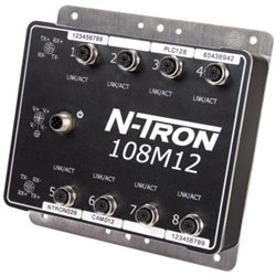 Red Lion 108M12 Unmanaged Industrial Ethernet Switch IP67 10-30VDC 250 mA