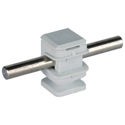 DEHN 204002 Conductor Holder Snap Clamp Mount 16mm L 3mm W 3mm H M8 Plastic RAL 7035 Grey