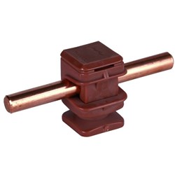 DEHN 204017 Conductor Holder Snap Clamp Mount 16mm L 3mm W 3mm H M8 Plastic RAL 8002 Brown