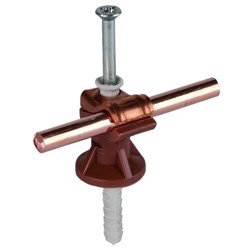 DEHN 250007 Conductor Holder Screw Clamp Mount 30mm L 3mm W 11mm H Plastic RAL 8002 Brown