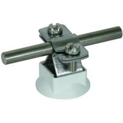 DEHN 274150 Conductor Holder W/Grey Plastic Base Screw Clamp Mount 4mm W 4mm H M8 Plastic