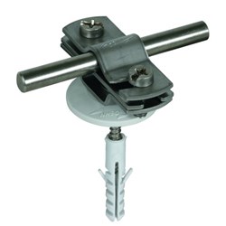 DEHN 286819 Conductor Holder With Cleat 5x50mm 8x40mm Plastic Dowel Screw Clamp Mounting 6mm W 4mm D 9mm H Plastic