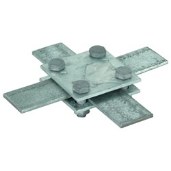 DEHN 318033 Cross Unit Without Intermediate Plate M8 x 25mm Screw 60mm W 30mm D 60mm H Steel