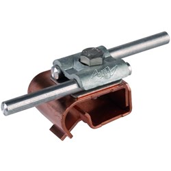 DEHN 339157 Gutter Clamp W/Double Cleat 16-22mm M8 x 25mm Screw Copper Steel