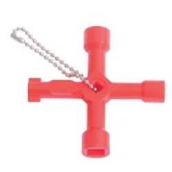 IPD 4WAYKEY Four Way Enclosure Door Key Plastic Red