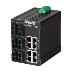 Red Lion 714FX6-SC Managed Industrial Ethernet Switch 8 x 10/100 Base-TX RJ45 6 x 100 Base-FX -Port 10-49VDC