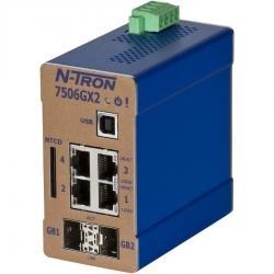 Red Lion 7506GX2-SX Managed Industrial Ethernet Switch 4 x 10/100/1000 Base-TX RJ45 2 x Gigabit -Port 10-49VDC
