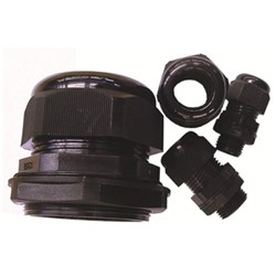 IPD AG16BK Cable Gland Nylon Black IP68 16mm Dia Mount Hole
