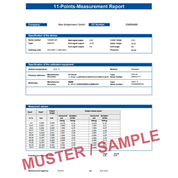 BD Sensors BDCAL11 Calibration Report