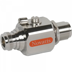 Novaris CD-MF-350-3 DIN RF Protector 20kA 50kA 350VDC 3GHz D-Type Female Male 40mm H IP55