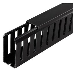 IPD CD4040BLK Closed Slot Cable Duct Black 2 m L 40mm H x 40mm W