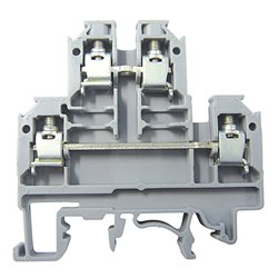 Connectwell CDL4UN Double Level Terminal Block Screw Clamp Terminal Polyamide 0.2-4sq-mm 800V 32A Grey