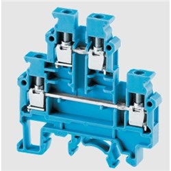 Connectwell CDL4UNBU Double Level Terminal Block Double Level Plus Earthing Polyamide 800V 32A Blue