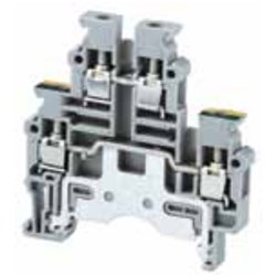 Connectwell CDLG4 Double Level Earthing Terminal Block Screw Clamp Terminal 0.2-4sq-mm 500V 32A Grey Green Yellow