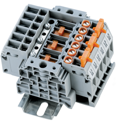 Connectwell CDS6U-3PCT kWh Meter Terminal Block Sliding Disconnect and Test Terminal Polyamide 0.2-6sq-mm 800V Grey