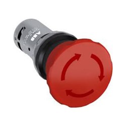 ABB CE4T-10R-01 Compact Non-Illuminated Emergency Stop Pushbutton 40mm 1NO+1NC Twist Release
