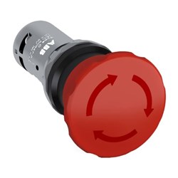 ABB CE4T-10R-02 Non-Illuminated Emergency Stop Pushbutton 40mm 2NC Twist Release