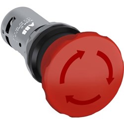 ABB CE4T-10R-11 Non-Illuminated Emergency Stop Pushbutton 40mm 1NO+1NC Twist Release