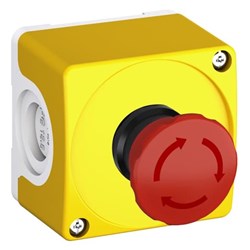 ABB CEPY1-1001 Compact Enclosure Twist Release Emergency Stop Yellow/Light Grey 2NC