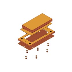 Elsteel CHAB15021A Chimney 400W 200mmL RAL2000 Orange IP43 For Techno Modular Switchboards