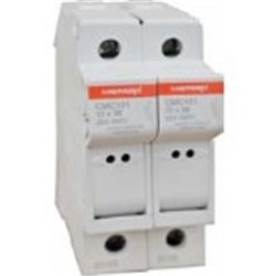 Mersen CMC102 Compact Fuse Holder 32A 2-P 690VAC DIN Rail Mount 10sq-mm Cable Entry 10mm Dia x 38mm L Fuse
