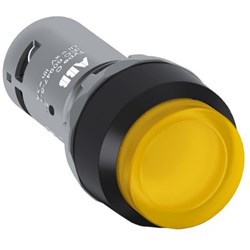 ABB CP1-12Y-10 Compact Illuminated Pushbutton Flush Momentary Yellow 110-130VAC/DC 1NO Screw