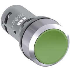 ABB CP1-30G-20 Compact Non-Illuminated Pushbutton Flush Momentary Green Chrome Metal Bezel 2NO Screw