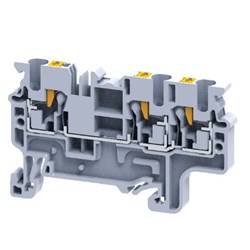 Connectwell CP2.5/3 Terminal Block Spring Clamp Push-In Terminal Feed Through 0.2-2.5sq-mm 1000V 24A Grey