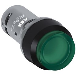 ABB CP4-11G-10 Compact Illuminated Pushbutton Extended Maintained Green 24VAC/DC 1NO Screw