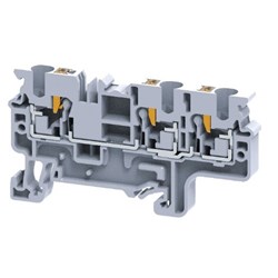 Connectwell CP4/3 Feed Through Push-In Block Spring Clamp Push-In Feed Through 0.2-4sq-mm 600V 30A Grey