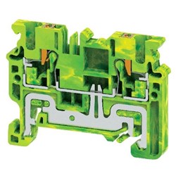 Connectwell CPG2.5 Ground/Earthing Block Spring Clamp Push-In 0.2-2.5sq-mm Green Yellow