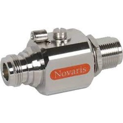 Novaris CS-FF-90-3-M SMA RF Protector 20kA 50kA 90VDC 3GHz S-Type Female 90 deg Mount Bracket Mount 25mm H Brass IP55