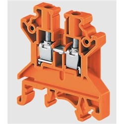 Connectwell CTS4UNO Standard Feed Through Block Screw Clamp Feed Through 0.2-4sq-mm 1000V 32A Orange