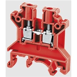 Connectwell CTS4UNR Standard Feed Through Block Screw Clamp Feed Through 0.2-4sq-mm 1000V 32A Red
