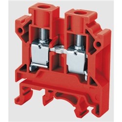 Connectwell CTS6UR Feed Through Terminal Block Screw Clamp Terminal Feed Through Polyamide 0.5-6sq-mm 1000V 41A Red