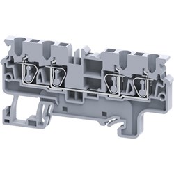 Connectwell CX2.5/4 Feed Through Push-In Block Spring Clamp Feed Through 0.2-2.5sq-mm 1000V 24A Grey