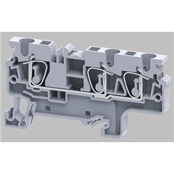 Connectwell CX4/3 Feed Through Spring Clamp Block Spring Clamp Feed Through 0.2-4sq-mm 1000V 32A Grey