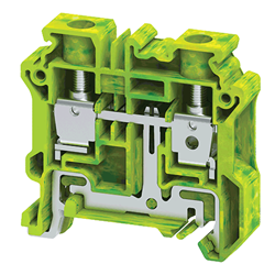 Connectwell CYG10 Ground/Earth Terminal Block Feed Through Polyamide 0.2-10sq-mm 1000V 57A Yellow Green