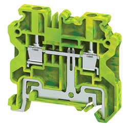 Connectwell CYG4 Ground/Earth Terminal Block 0.2-4sq-mm 1000V 32A Yellow Green