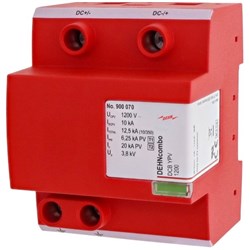 DEHN DCBYPV1200 Combined Arrester 40kA 35mm DIN Rail Mount 72mm W 73mm D 90mm H Thermoplastic IP20