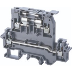 Connectwell DDFL4U Double Level Fuse Block Screw Clamp Double Level Plus 0.2-4sq-mm 800V 6.3A Grey