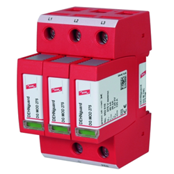 DEHN DGMTNC275FM Type-2 Surge Protection Device With TNS System Guard 3-P 20kA 230/400V 35mm DIN Rail IP20