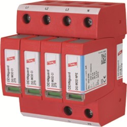DEHN DGMTTACI275FM Surge Arrester With ACI Technology 4-P 20kA 80kA 230/400V 35mm DIN Rail IP20