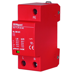 DEHN DGTT2P20340 Surge Arrester 2-P 20kA 230V DIN Rail Mount