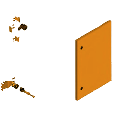 Elsteel DO10981A Enclosure Door 1000W 400H 1.5mm Thick Mild Steel RAL2000 Orange