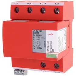 DEHN DVM2TNS255FM Surge Arrester 4-P 25kA 100kA 255VAC DIN Rail Mount IP20