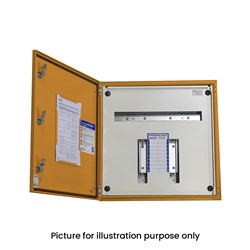 IPD E43A12CN Distribution Board 12-P IP43 RAL 2000 Orange Mild Steel 600mm H x 600mm W x 200mm D