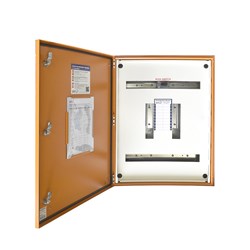 IPD E43A12CT125X Distribution Board With Auxiliary Rail 12-P IP43 RAL 2000 Orange Mild Steel LBS 125A
