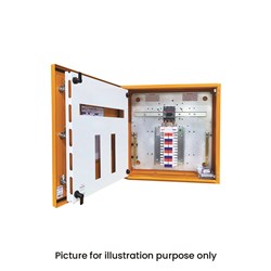 IPD E43A12CT250 Distribution Board 12-P IP43 RAL 2000 Orange Mild Steel LBS 250A 600mm H x 600mm W x 200mm D